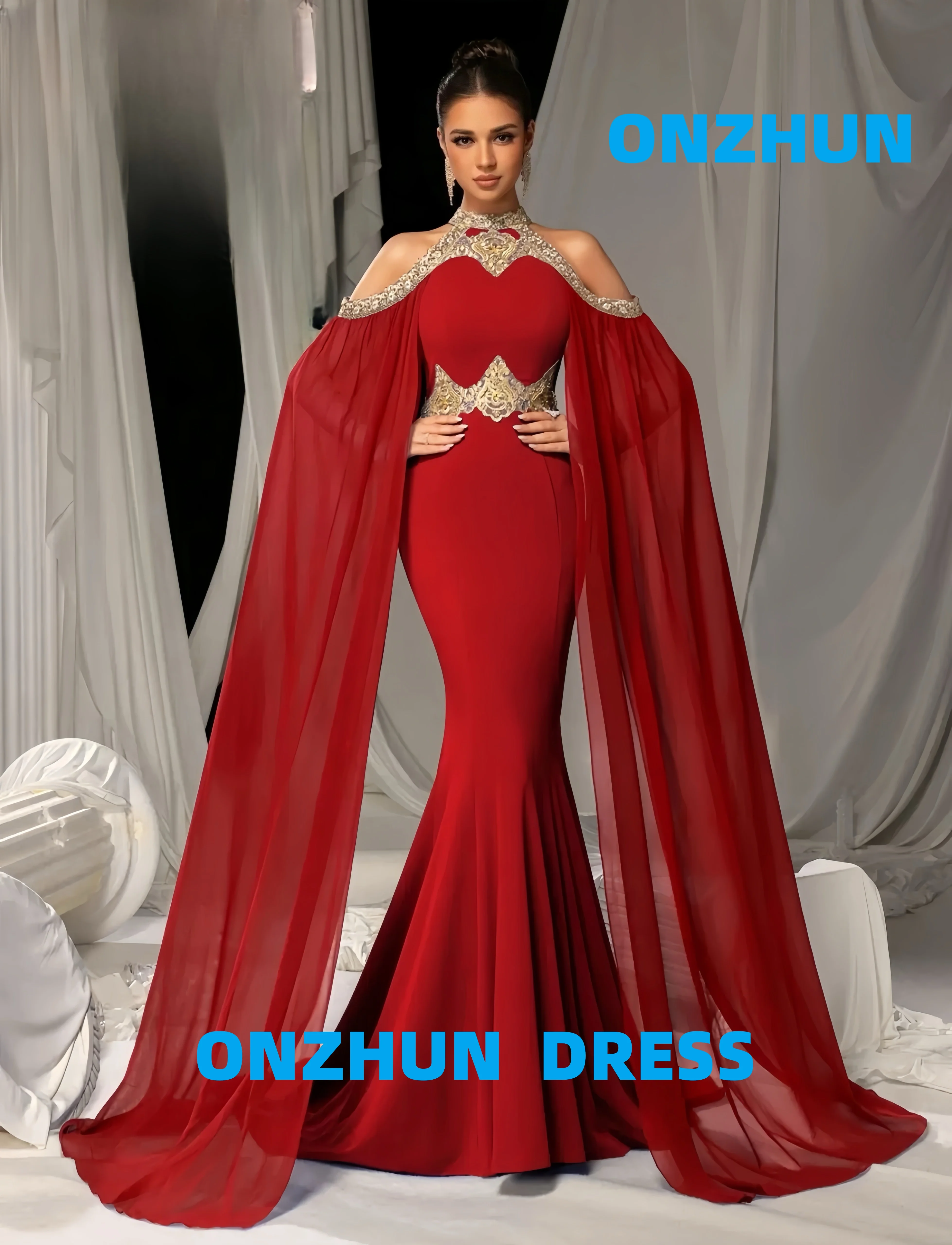 

Customized round-neck sleeveless mermaid sexy and gorgeous luxurious evening dresses women evening dress modern Evening dresses