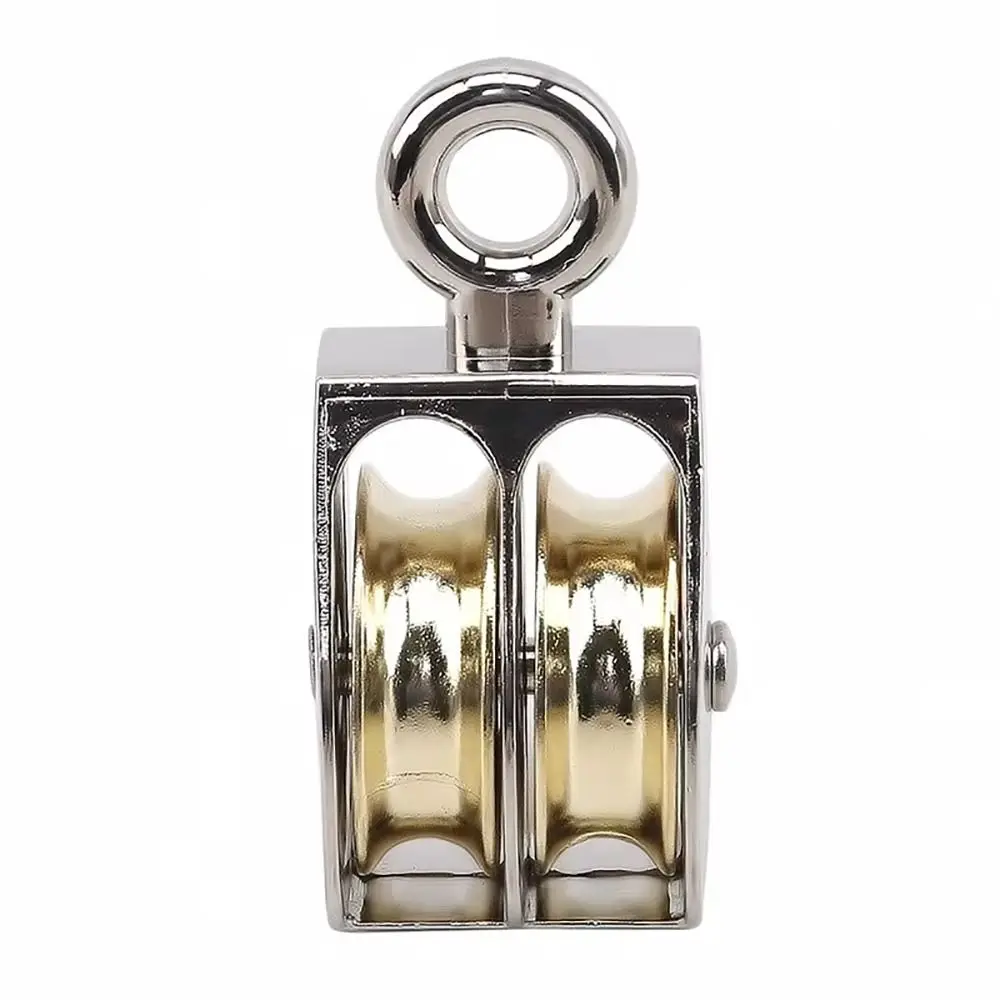 1Pcs New 36/52/75mm Fixed Pulley Mini Single/Double Wheels Messenger Pulley Zinc Alloy Metal Sheave Tackle Lifting