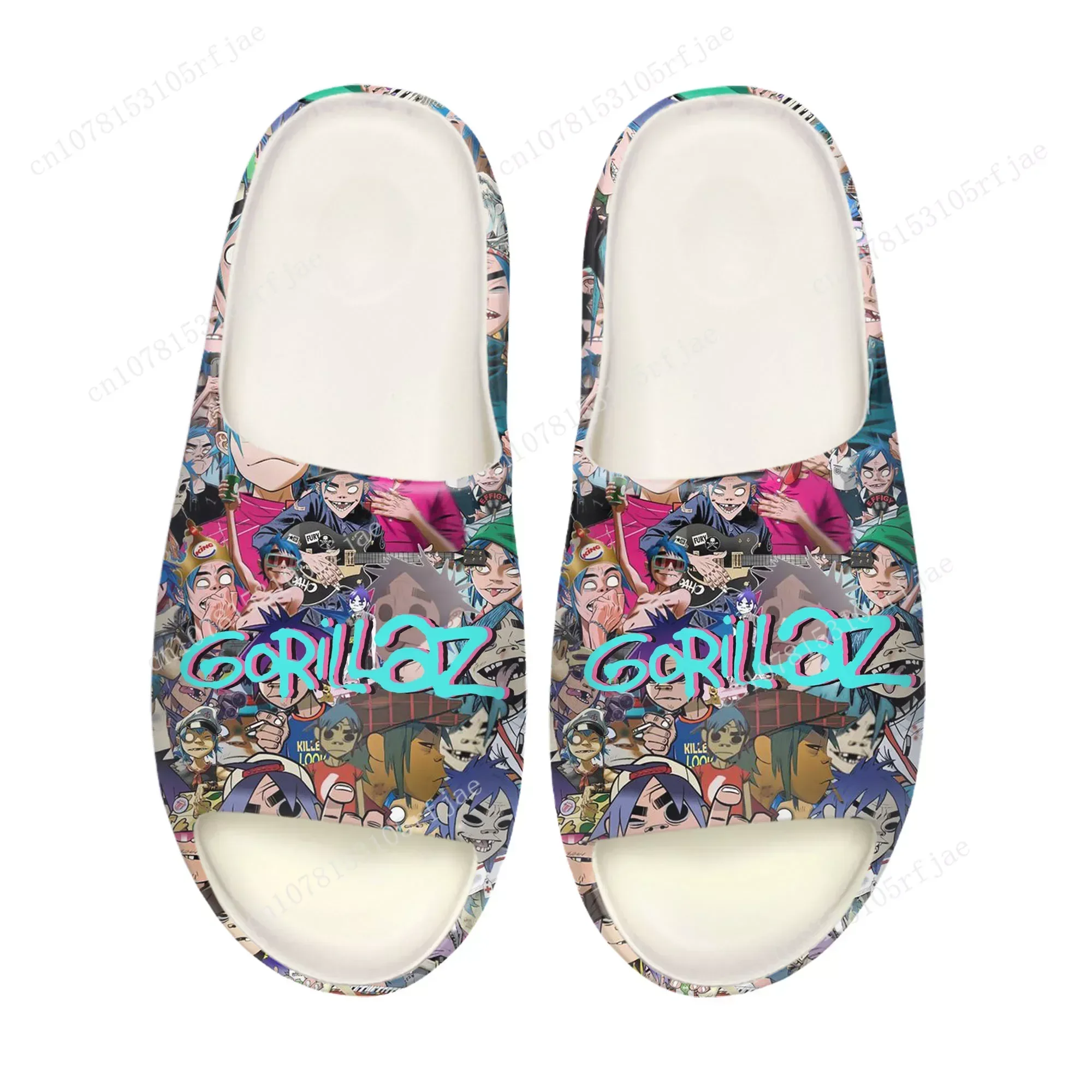 

Gorillaz Band Soft Sole Sllipers Home Clogs Step on Water Shoes Mens Womens Teenager Customize Bathroom Beach on Shit Sandals