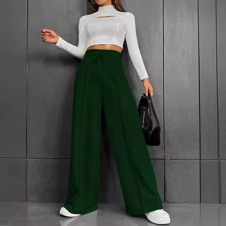 2025 New Sports Pants For Women In Autumn Straight Tube Loose Fitting Sanitary Pants Wide Leg Pants Outdoor Dance Casual Pant