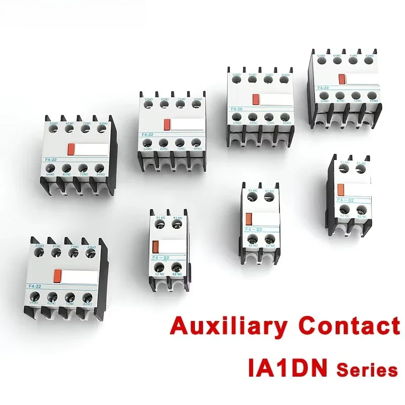 4-Pole Auxiliary Contact Block for CJX2 LC1-D AC Contactor LA1-DN Series F4-02 F4-11 F4-22 F4-31 - 2NO+2NC