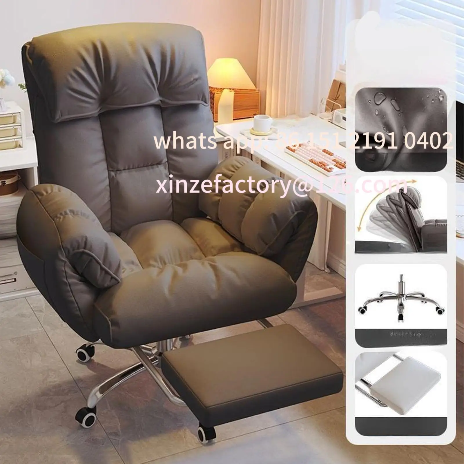 Customizable Computer Chair Rotatable Swivel Recliner Executive Gaming Chair Adjustable Lumbar Support Ergonomic for Bedroom Hom