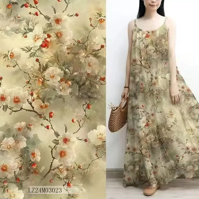 Ramie Fabric, High Density Raw Printed Twill, Eco Friendly Natural Antibacterial Good Drape, For Shirt Pants Hanfu, Hot Sale Cus