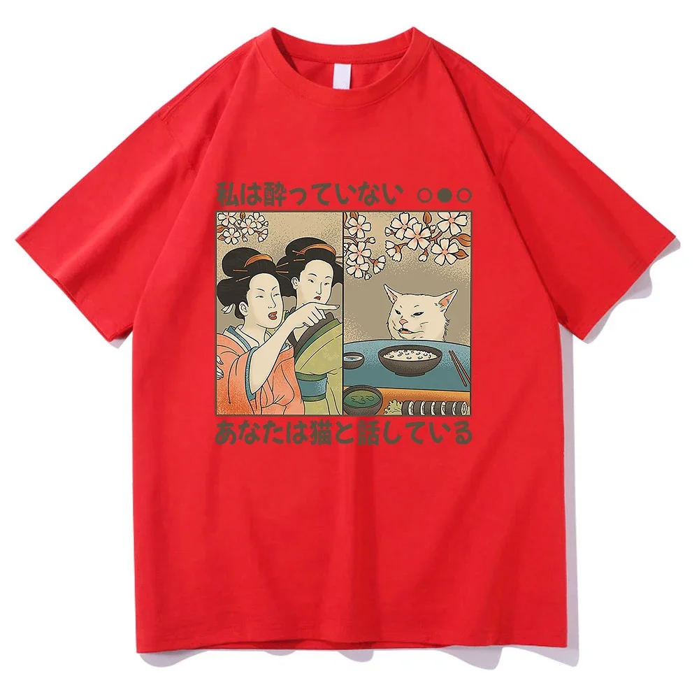 النمط الياباني الكرتون القط التي شيرت 2025 الرجال/النساء الملابس Harajuku Kawaii ملابس الصيف بلايز للجنسين القطن تنفس القمم #6