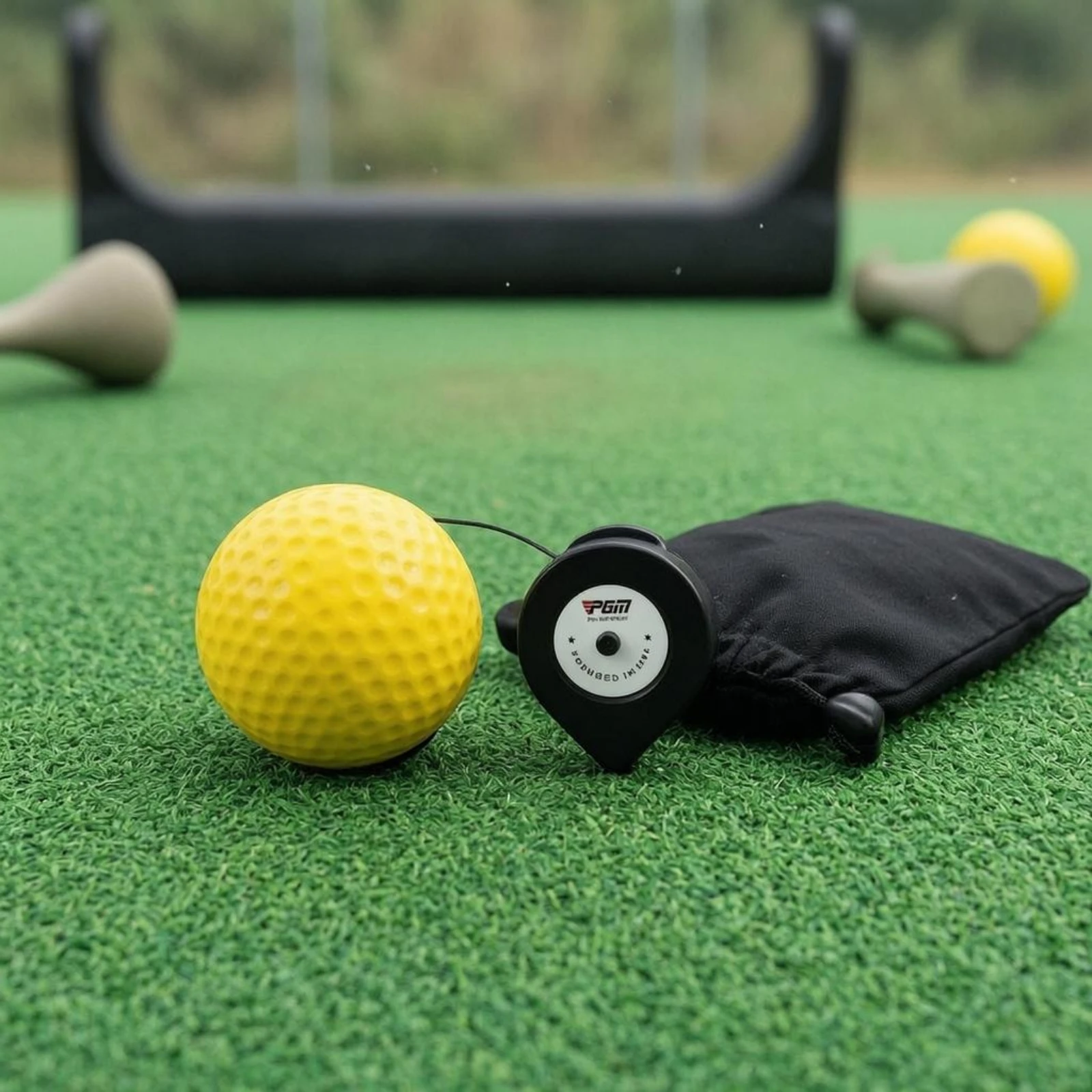 Golf Head-Stability Training Ball PU Foam Golf Head Stability Practice Aid Practice Aid 59.5 Cm Line Sports Gear Drawstring