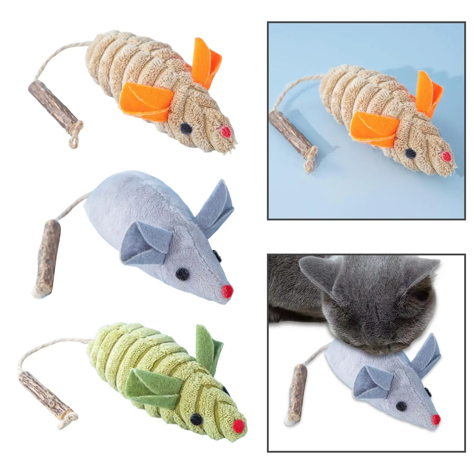 Interactive Cat Toys Mouse Simulation Mouse Shaped Stuffed Animals Realistic Pet