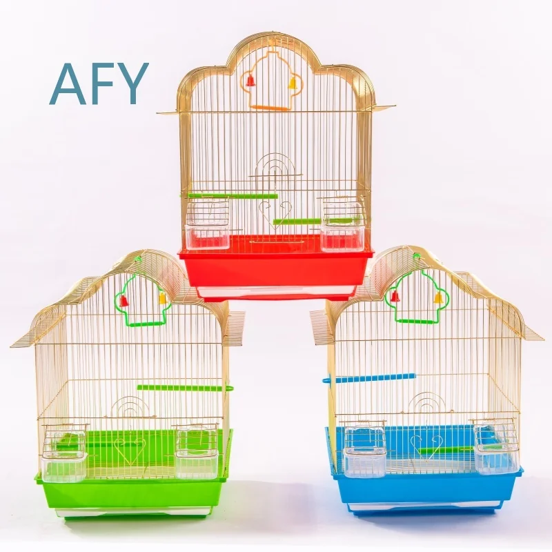 Large Outdoor Luxury Bird Cage and Parrot Pet House with Solid Pattern Foldable Iron Frame and Plastic Tray for Birds