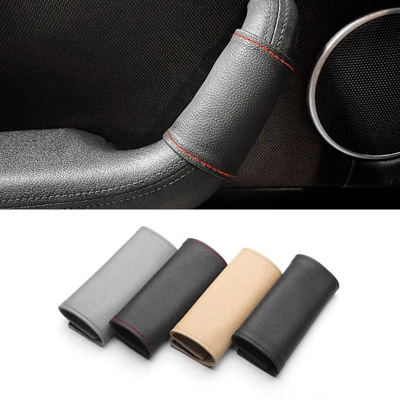 9*16cm 13*16cm Microfiber Leather Interior Door Handle Protective Cover Door Inner Handle Leather Case Car Decoration Upgrades