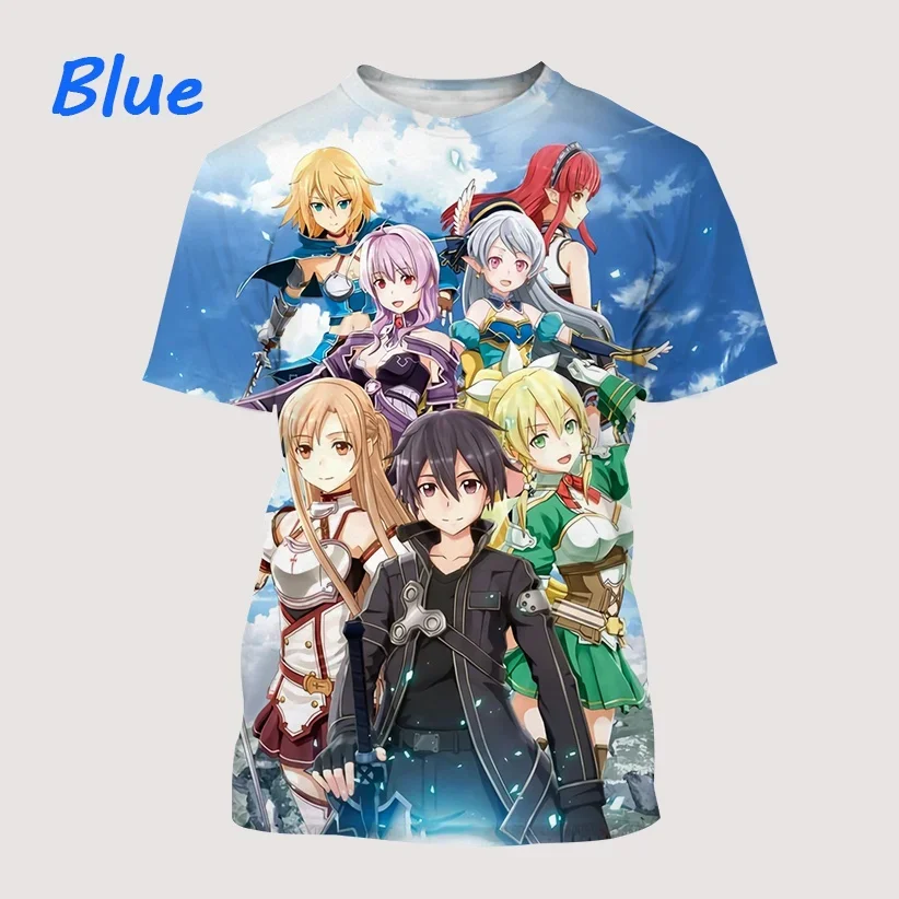 Summer New Anime SAO T-Shirt Sword Art Online 3D Printed T-Shirt Harajuku Unisex Casual T-Shirt