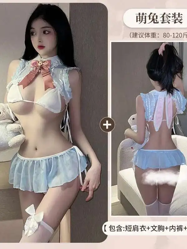 WOMENGAGA ชุดชั้นในเซ็กซี่สามจุดชุดเปิดเวทีกระต่ายสาวคอสเพลย์ชุดเซ็กซี่ร้อนเซ็กซี่ผู้หญิงเกาหลี TOP C8OG