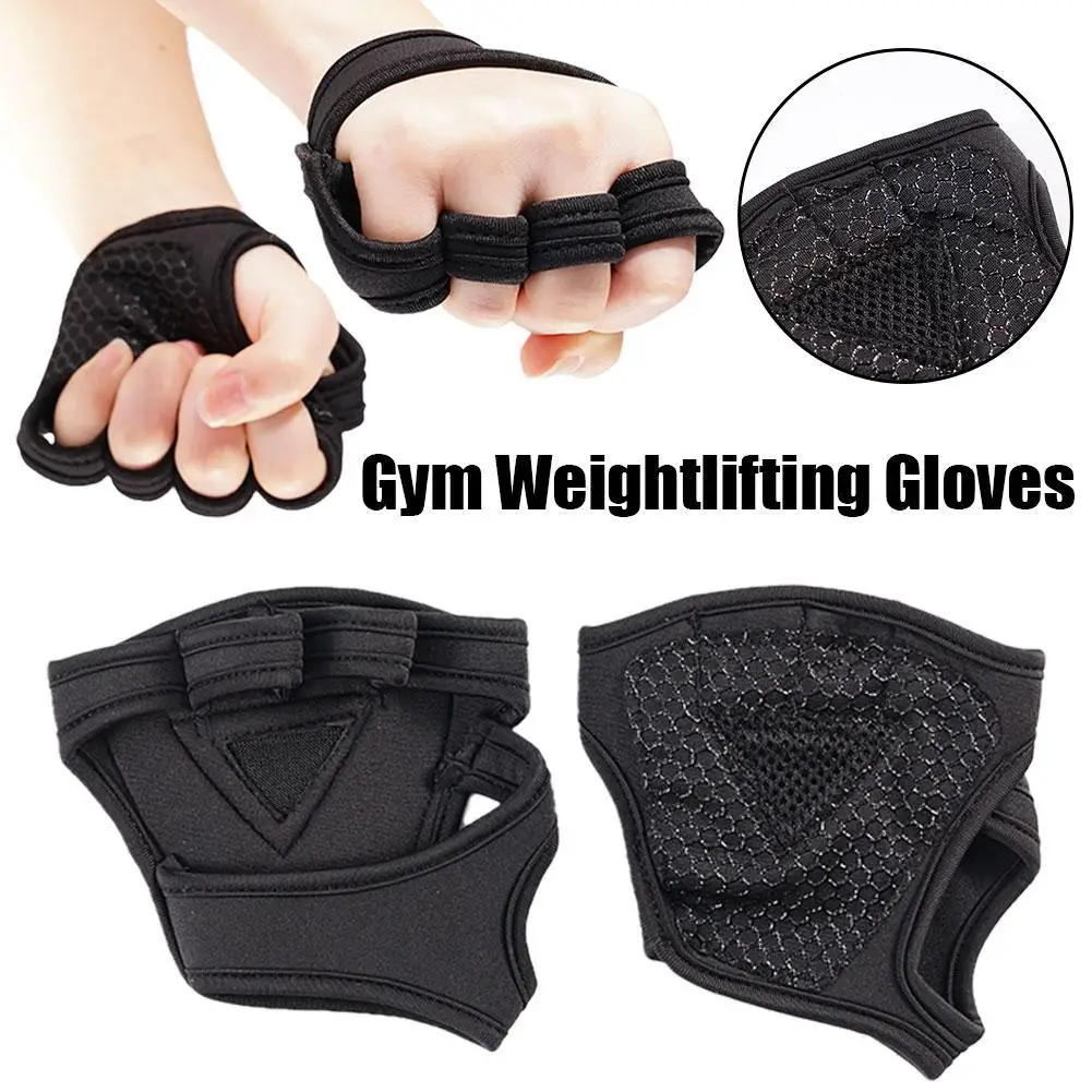 2PC Women Hand Wrist Palm Protector Gloves Gym Fitness Heavy Glove Gloves Half Non-Slip Wrist Finger Weightlifting Sport Support