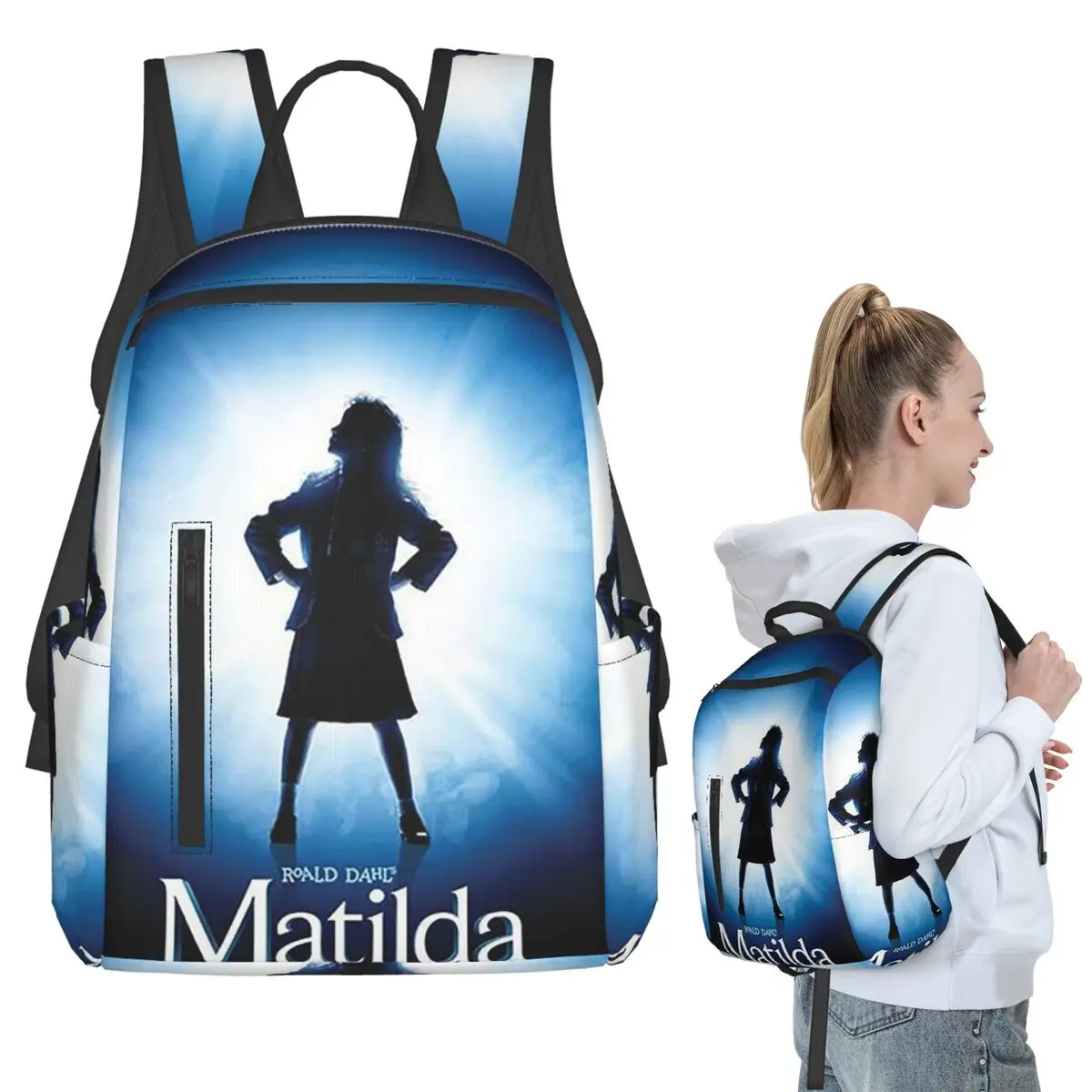 Roald Dahl Matilda The Musical Backpack Student BookBag Boys Girls School Bag Laptop Shoulder Bags Men Women