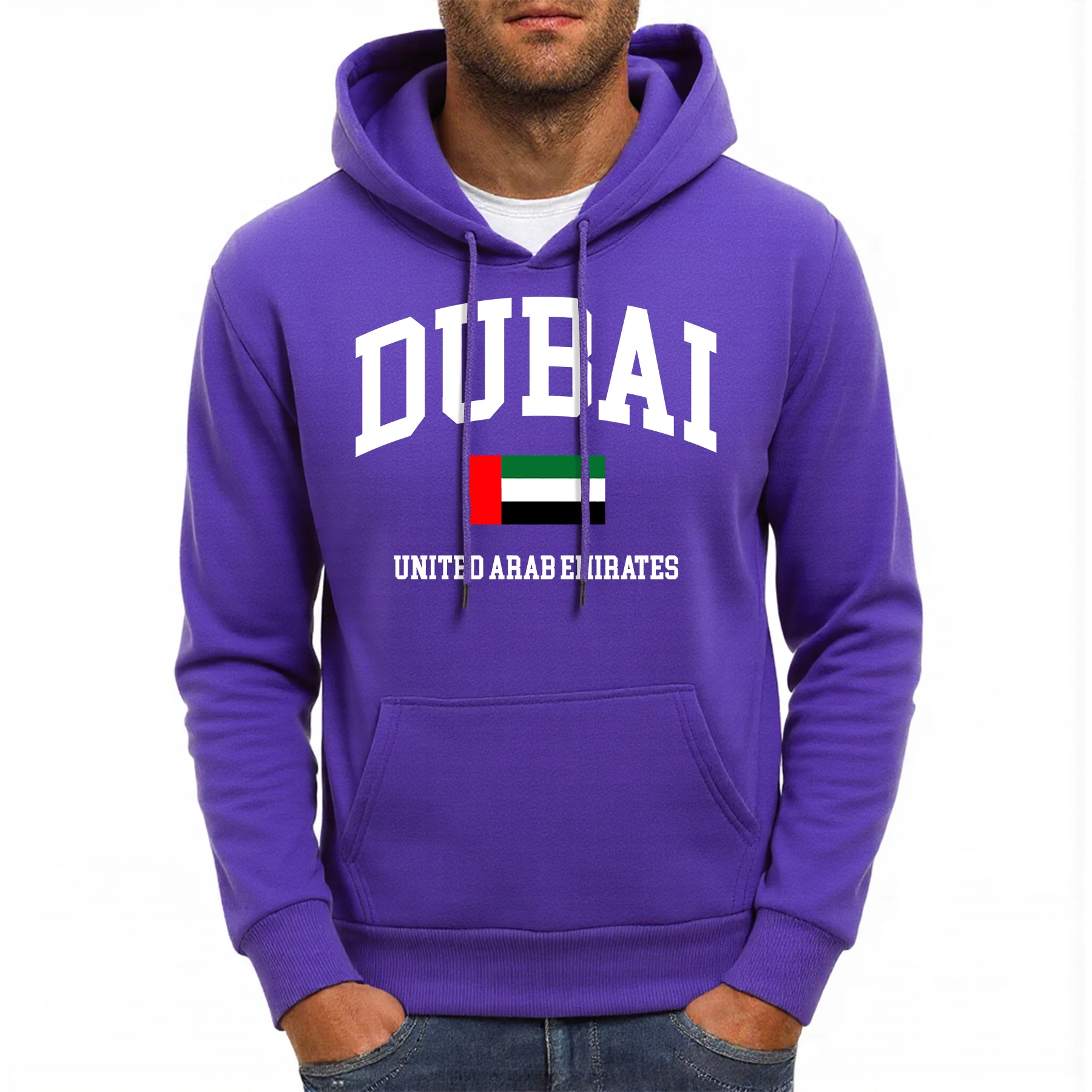 Dubai United Arab Emirates Printing Men Hoody Hip Hop Pocket Casual Hoodies Autumn All-Match Clothes Fleece Loose Hoodie