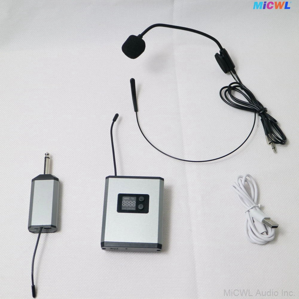 Перезаряжаемая батарея от 1 до 1, беспроводной зажим для галстука с петлей, микрофон, поясная сумка, передатчик, приемник