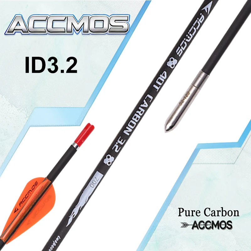 

6/12pcs Archery Carbon Arrow ID 3.2mm 31inch Spine 350 400 500 600 700 800 900 1000 +-0.009" for Bow Hunting Shooting Training