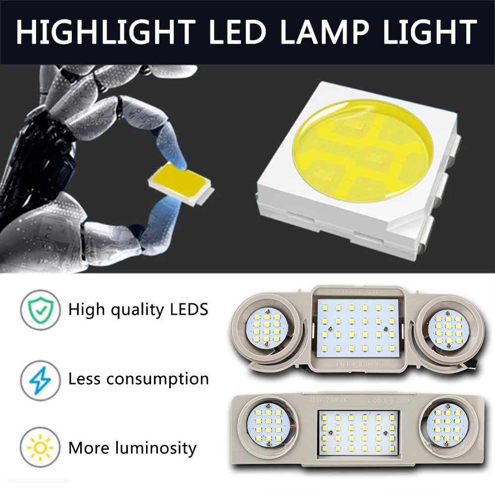 자동차 인테리어 돔 지붕 조명, 폭스바겐 파사트 CC B6 B7 골프 티구안 투란 시로코 좌석 레온 알함브라 스코다 슈퍼 옥타비아용, 48 LED