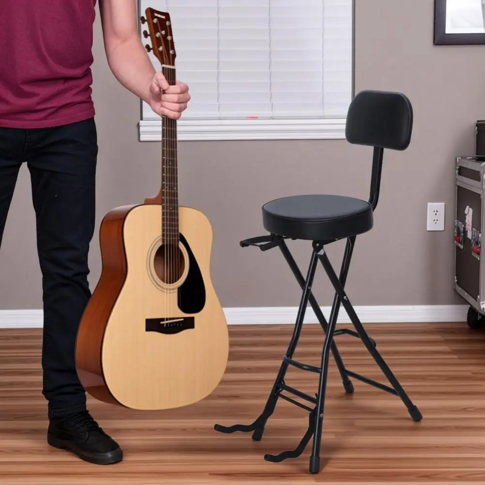 Akcesoria specjalne do instrumentów strunowych Gitara Bas Uniwersalny Stołek Krzesło Jednoczęściowe Składane Siedzisko Podnóżek z Wyściółką ﻿