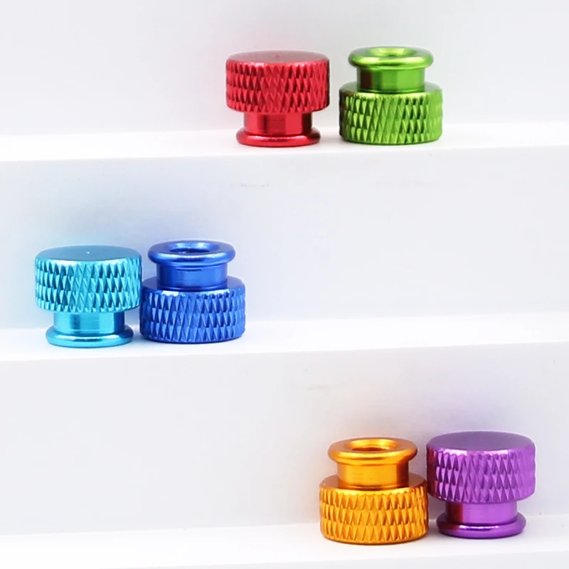 3~50 M3 Blind Hole Hand Nut Aluminum Alloy Knurled Step Nut With Collar Thumb Nuts Black/Red/Aluminium/Silver/Purple/green/blue