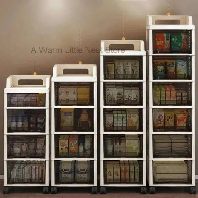 

Cabinet Multi-layer Drawer Floor Standing Style Storage Movable Living Room Cabinets Under Table Shelf Bedroom Bedside Snacks