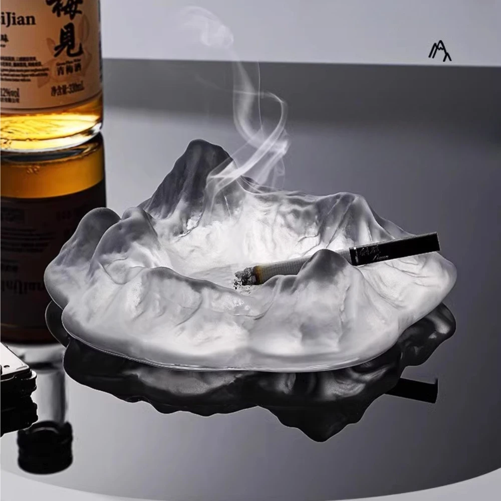Creative Glass Ashtray, Desktop Ashtray Storage Ornament Home & Office Ashtray High-end Light Luxury Gift - Smoking Accessories