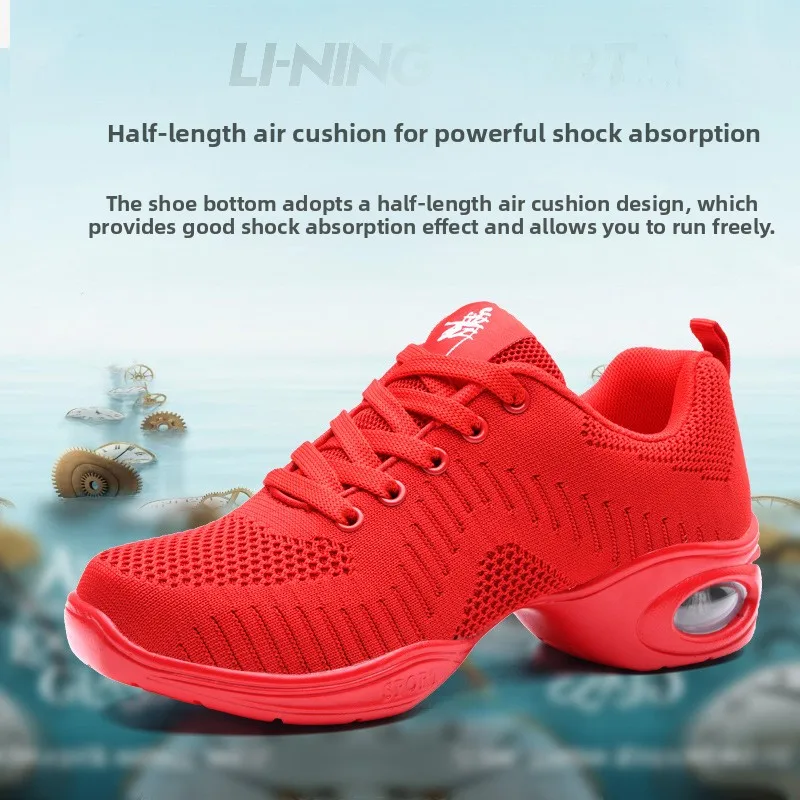 

New Soft-soled Square Dance Sh oes, Adult Sailor Jazz Single Sho es, Dance Sho es, Fly-woven Mesh Hollow Dance Shoes, Women