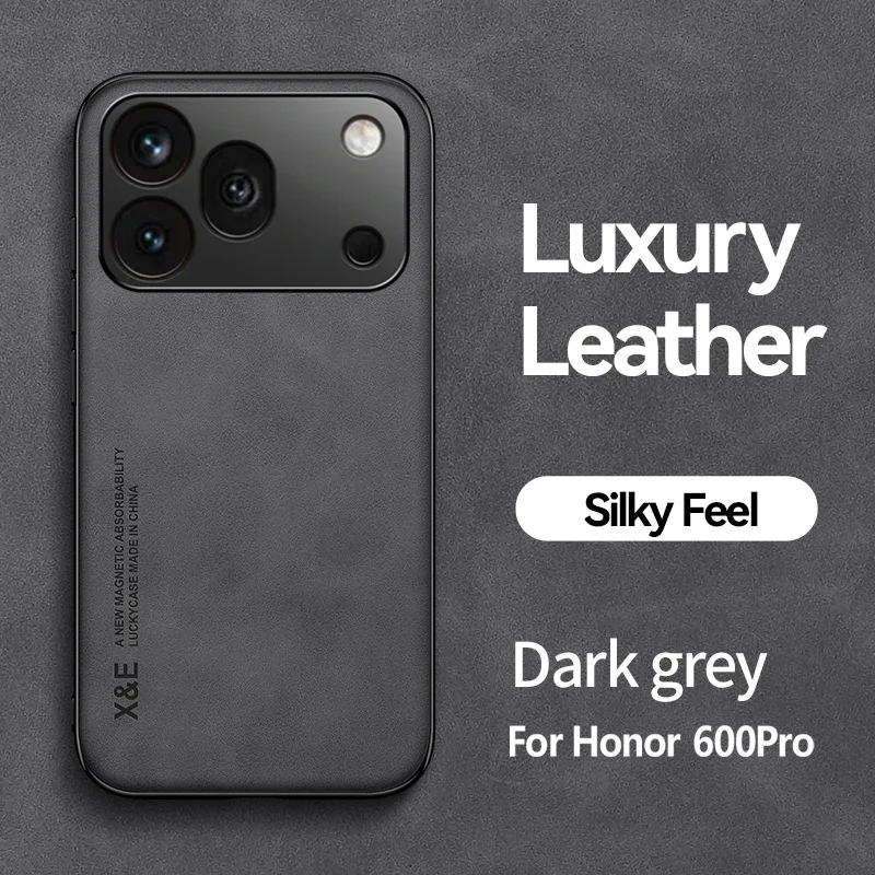 For Honor 600 Pro Case Magnetic For MagSafe Leather Skin Fee