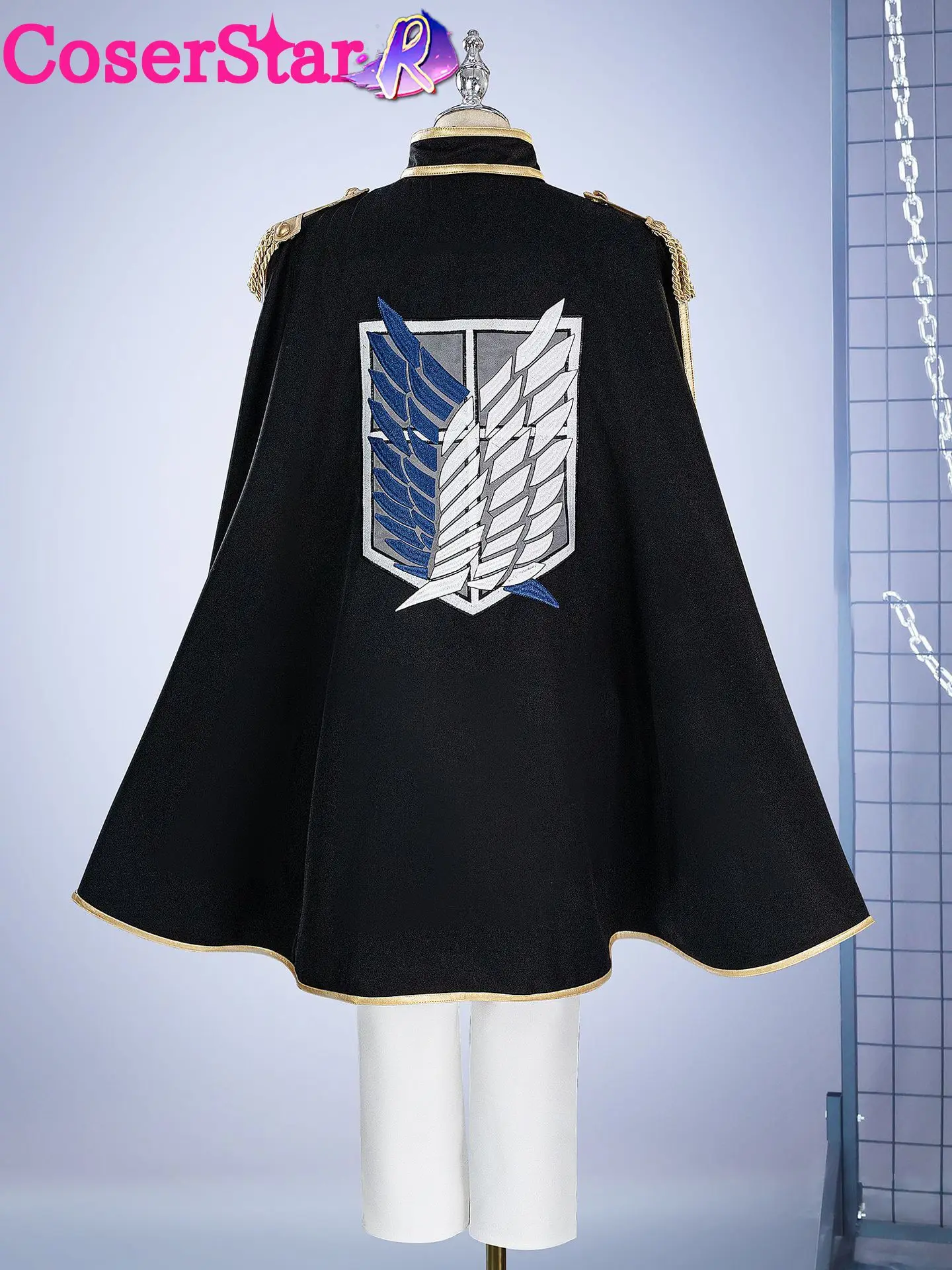 CoserStar-R Attack on Titan Shingeki no Kyojin Survey Corps Levi Rival Ackerman Cosplay Costume Role Play Comic Con Wigs