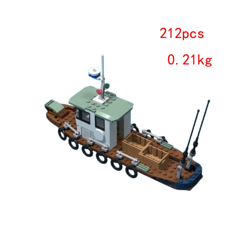 Spot MOC-100037 Sea Fishing Boat 29137 Small Particle Assembled Building Block Model Toy Gift Set