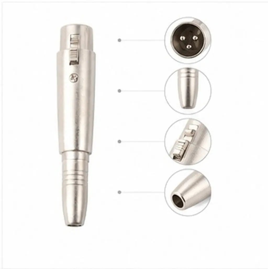 1Pcs 3 Pin Xlr Female to 6.35mm Male Audio Adapter Premium Rugged Housing Space Efficient Studio