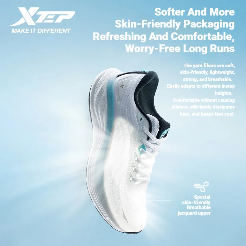 Xtep Light Boat Height-Increasing Water Proof Rebound Comfortable Ultra-Lightweight Leisure For Women Running Shoes 874218110062
