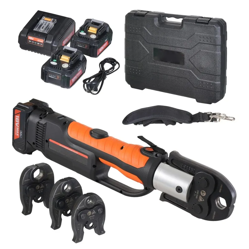 VEVOR Press Tool Kit Electric Pipe Crimping Tool with M15 M22 M28 Jaws with 4.0Ah Battery Pipe Crimping Tools Carrying Case