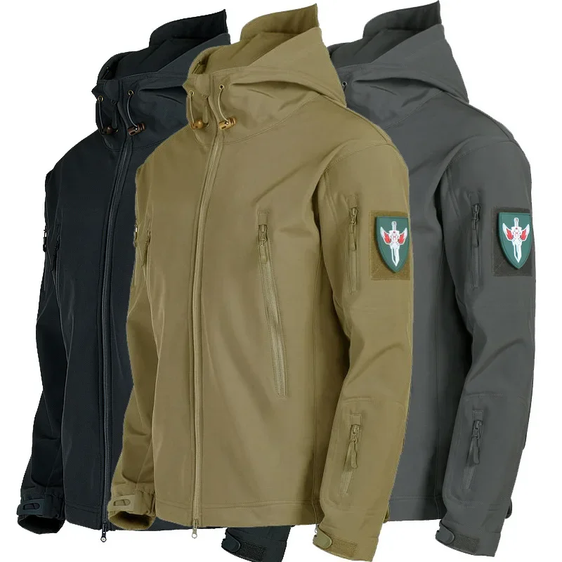 

Hardshell Suit for Men Winter Waterproof Soft-shell Jacket Riding Clothing Autumn and Winter Mountaineering Skiing Fishing