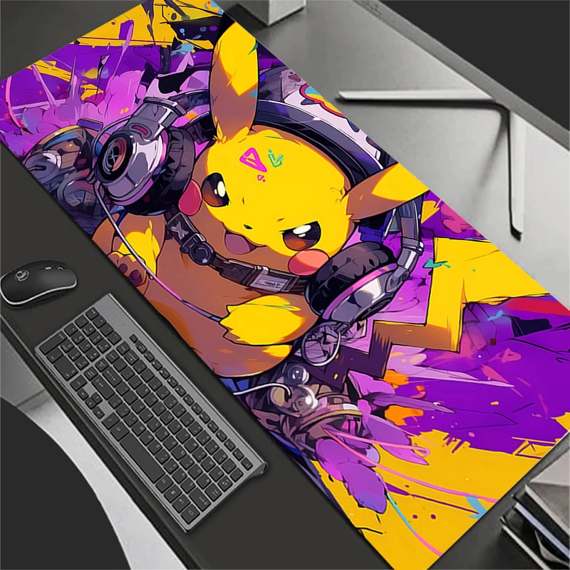 แผ่นรองเมาส์ P-Pokemons P-Pikachus สำหรับผู้เล่นเกม eSports มืออาชีพ ขอบยางล็อคความเร็ว แผ่นรองเมาส์สำหรับเล่นเกมบนโต๊ะ แผ่นรองคีย์บอร์ด