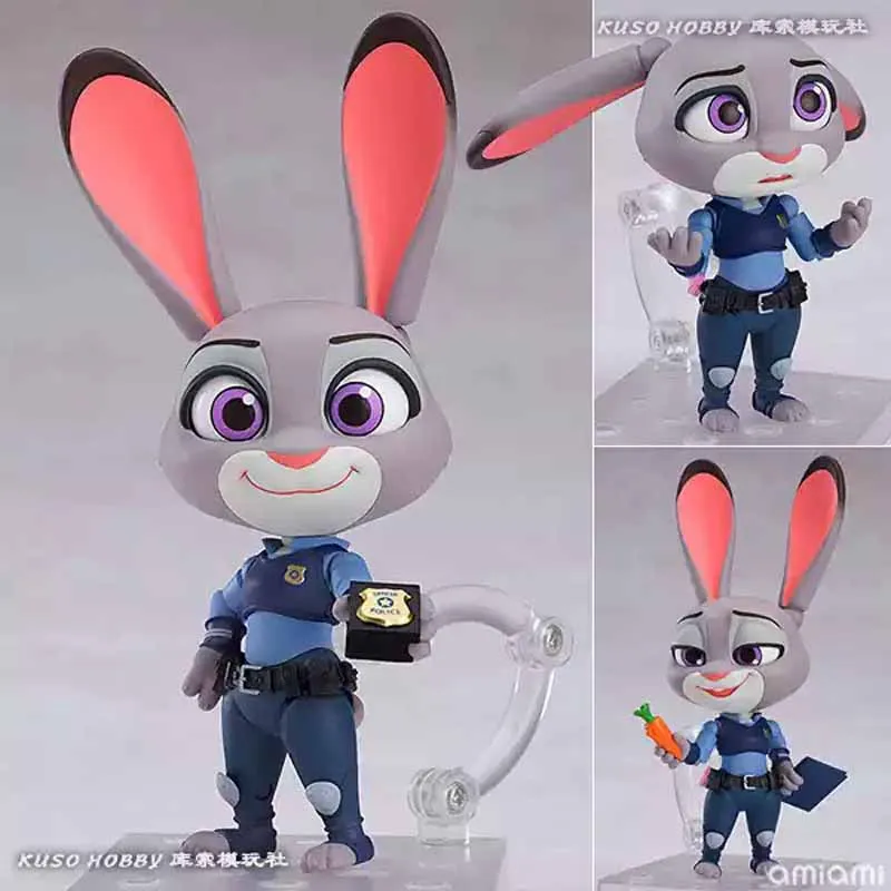 GSC 오리지널 넨도로이드 애니메이션 닉 와일드 주디스 레이버네 홉스 액션 피규어 모델 키트 어린이를위한 장난감 선물