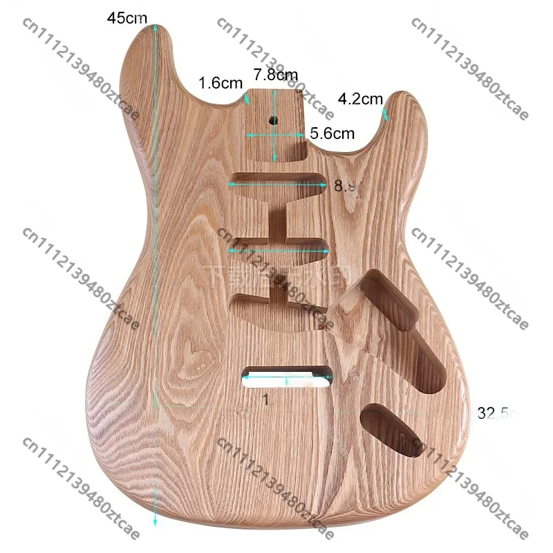 Log Color Electric Guitar Body, Natural Wood Texture Premium Surface, Ideal for DIY Modification and Replacement Parts