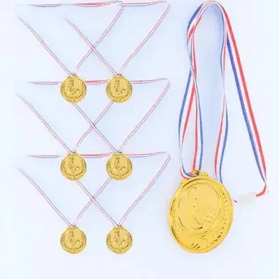 

6 Pcs Fake Medal Plastic Simulation Packaged Mini Award Medals Golden Powerlifting