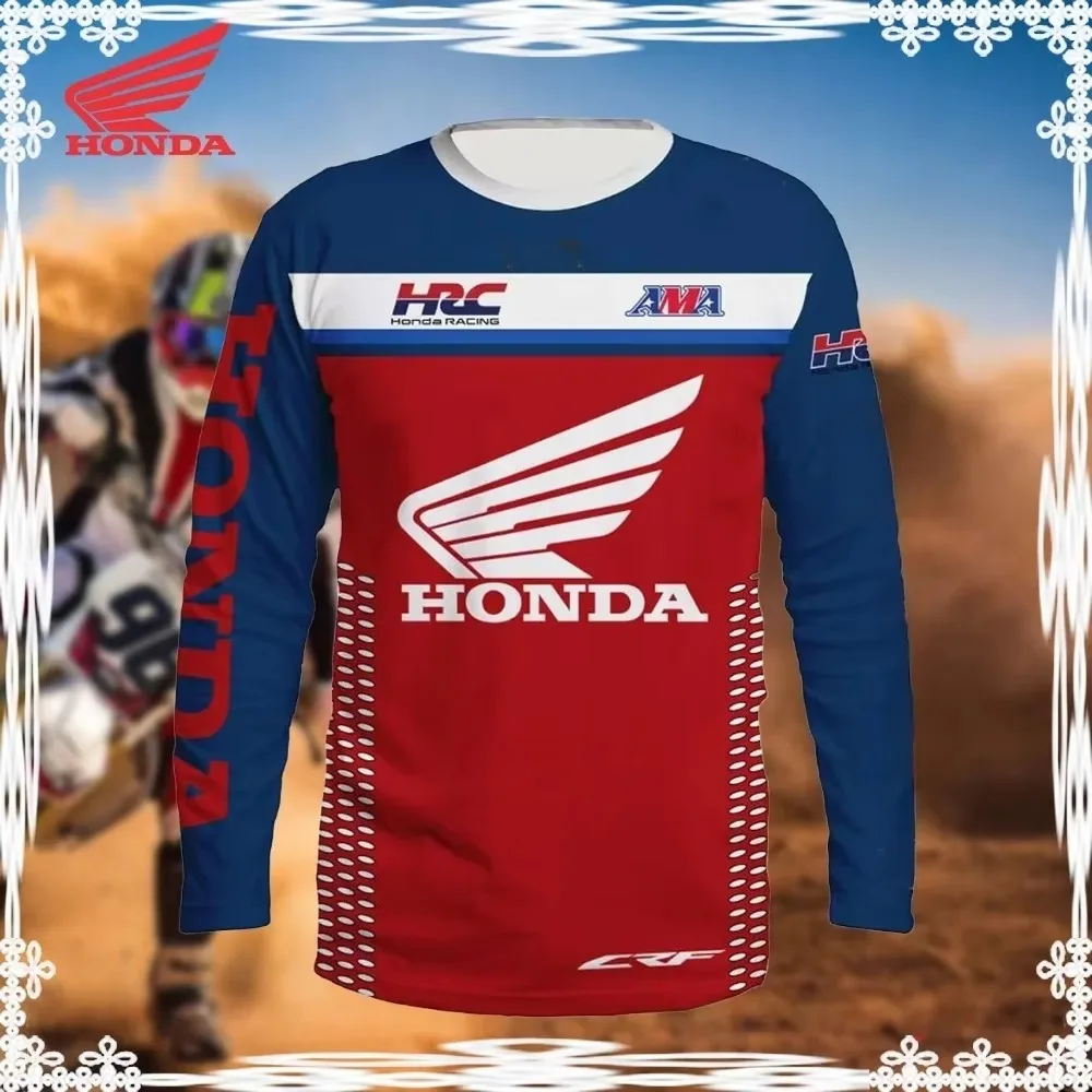 Men's Spring/Autumn Motocross Quick-Drying Teen T-Shirt Long Sleeve T-shirts Sports Motorcycle Racing Fashion Casual​ Top