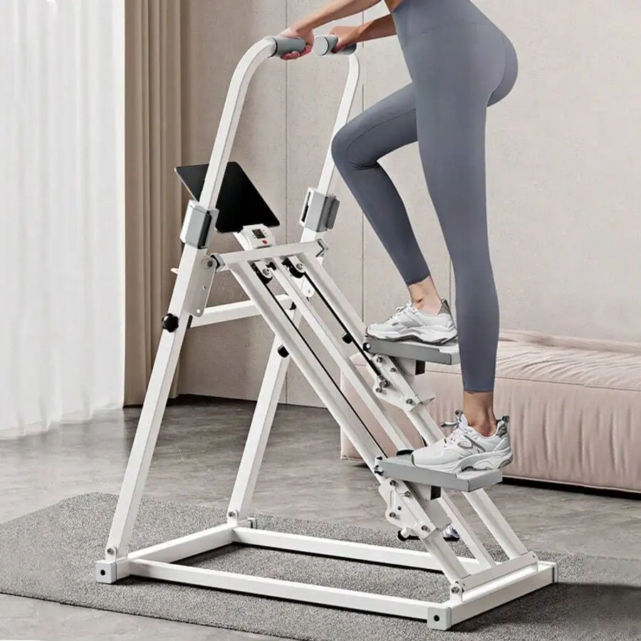 Vertical Climbing Machine (Elastic ResiSystem) - Easy To Assemble, The Folding Exercise Machine Combines Aerobic And Strength Tr