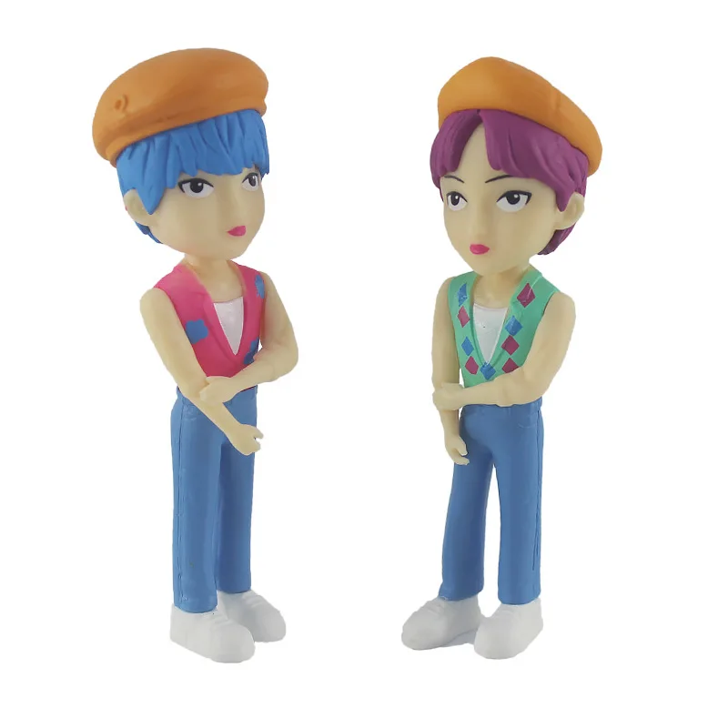 6in1 4 بوصة ألعاب الدمى الساخنة Kpop الشيطان الصيادين عمل الشكل لعبة جميلة الإناث الذكور مجموعة الدمى الفتيات الكرتون جمع هدية