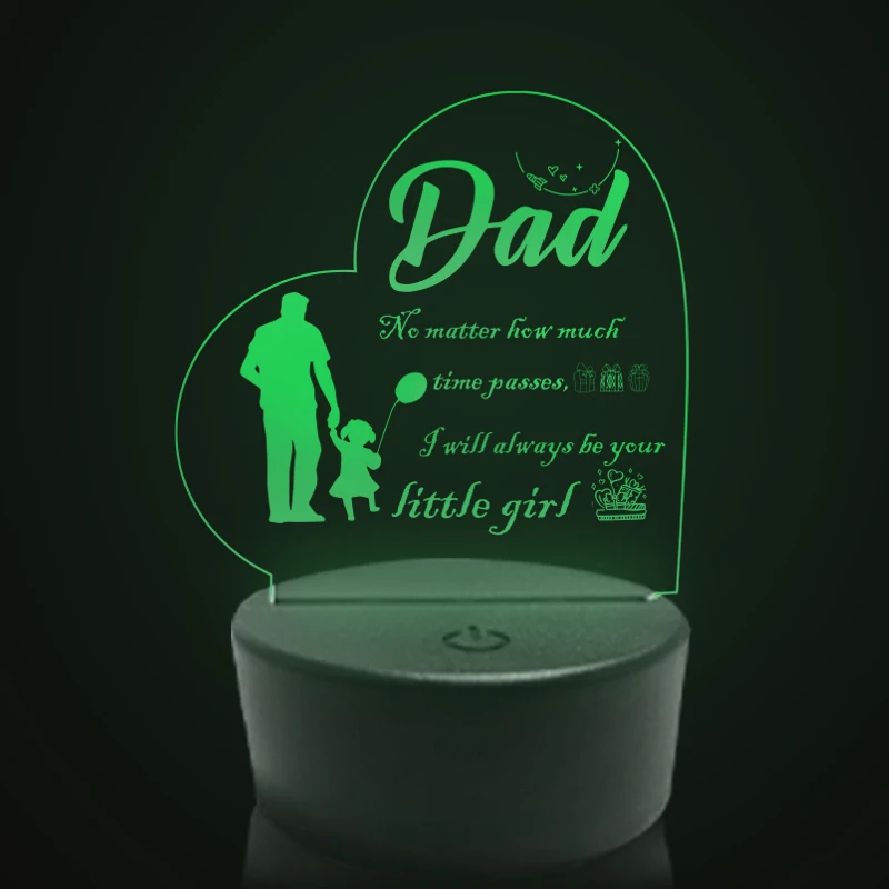 Personalized USB Low Power Lamps For Dad From Kids 3d Night Light LED Acrylic LED Night Light For Domestic Decoration