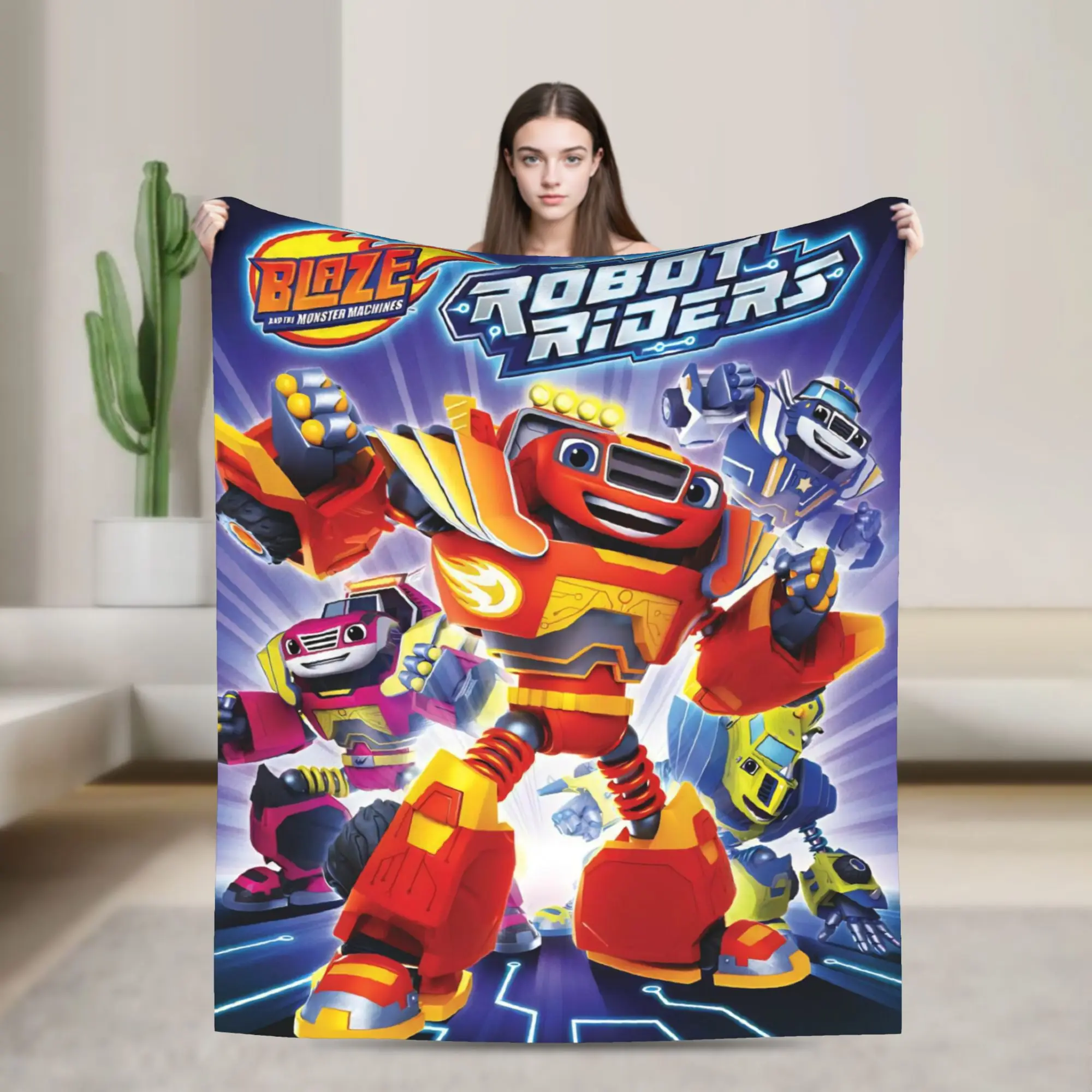 Blaze and the Monster Machines Blanket Cozy Soft  Throw Blankets for Sofa 50x60 Inch Multiple Sizes Bedspread