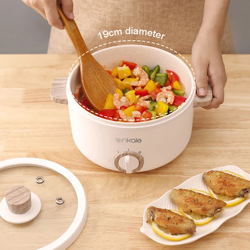 1.5L Điện Nồi Để Bàn Lẩu Di Động Multicooker Nồi Cơm Điện Hấp Thực Phẩm Nướng Điện Skillet Chảo Chiên 220V