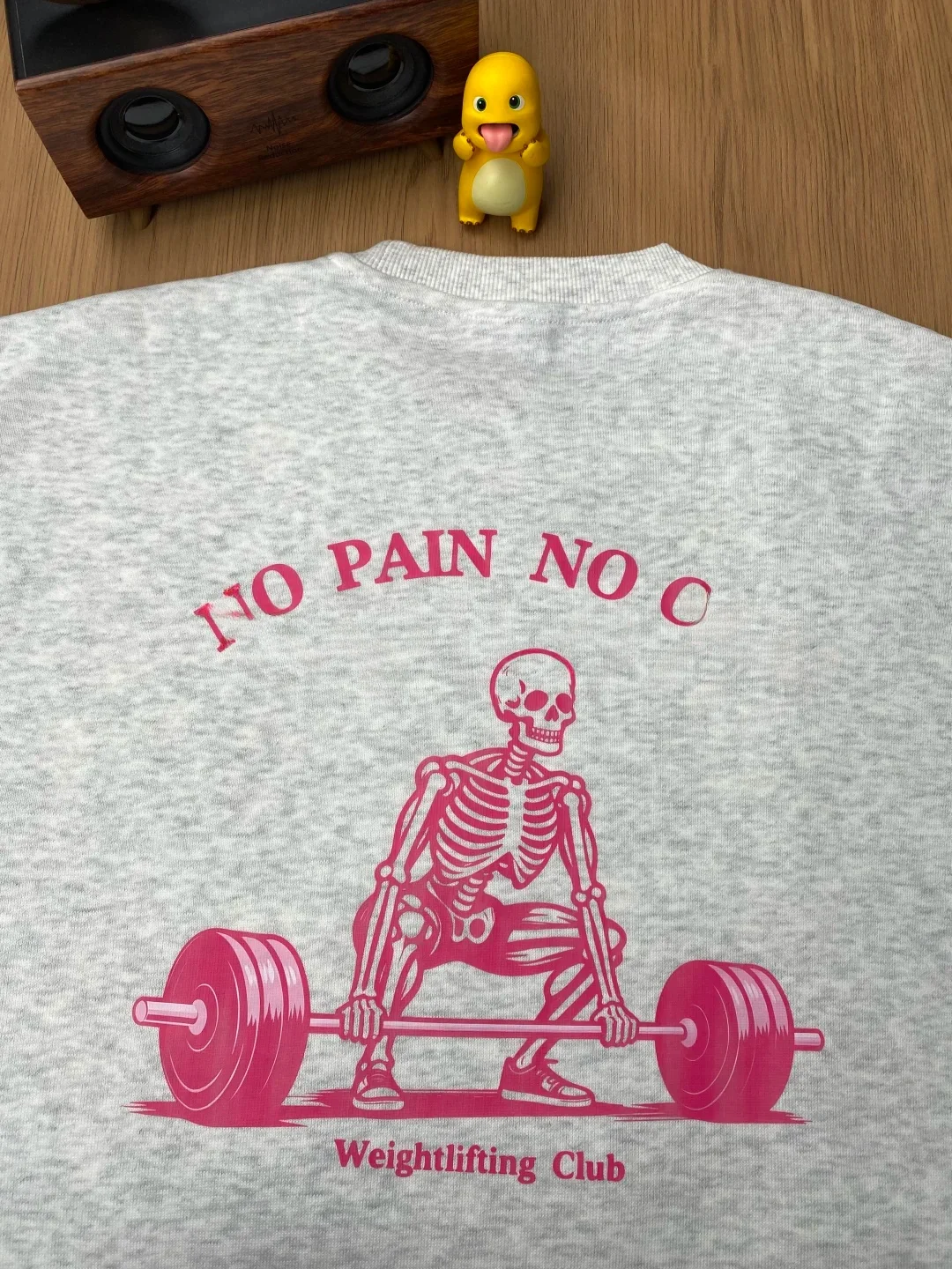 

No Pain No Gain Weightlifting Sport Fitn Island Cotton round Ne Sweatirt ex Couples Casual Long Sve T-irt