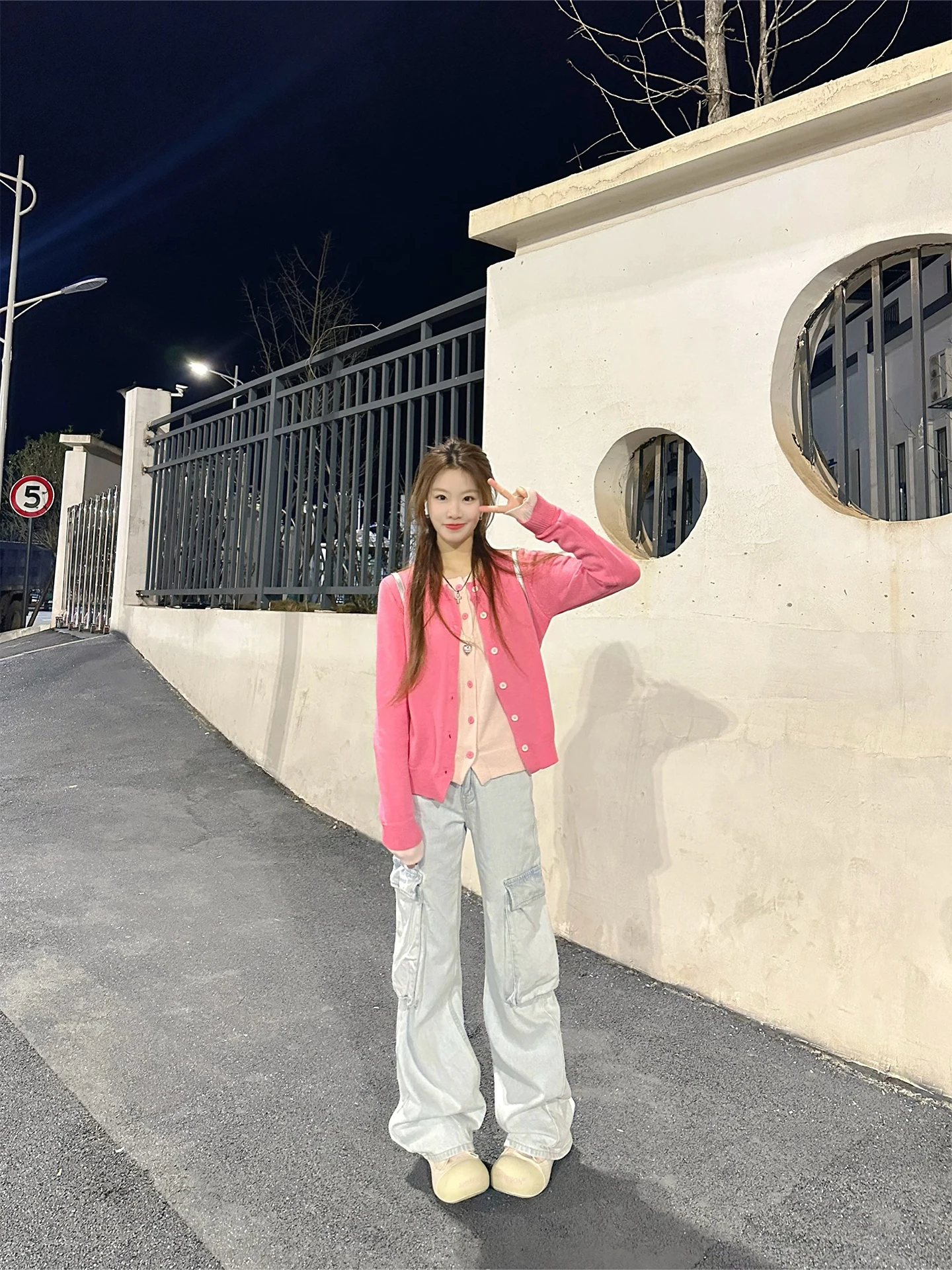 

Sweet Pink Knitted Open Cardigan Women's Soft Cozy Winter New Small Size Ele Sle Fake Two-Piece Sweater by Sudal Salon