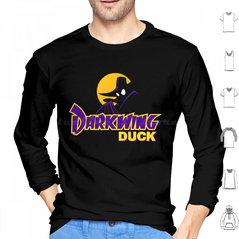 Duck Darkwing Hoodies Long Sleeve Dark Wing Duck Darkwing Cartoon Bat Super Cross Fun Minimalistic Black Gosalyn Mallard