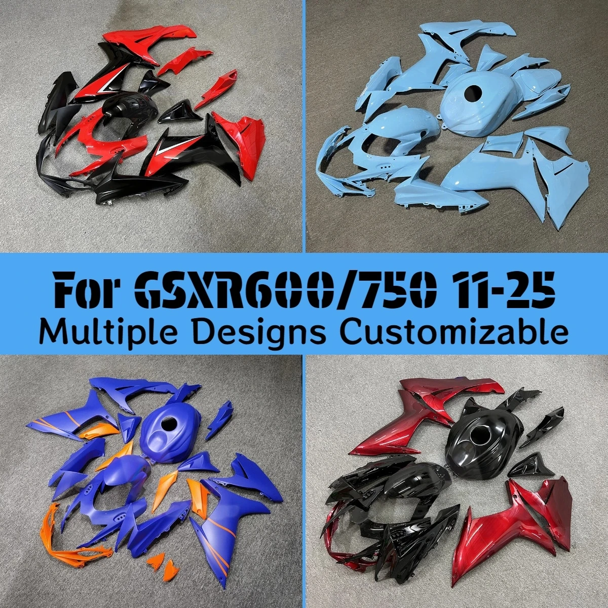 ABS Plastic Fairing Kit GSXR 600 750 2011-2025 Bodywork Motorcycle Fairings for GSXR600/750 11-25