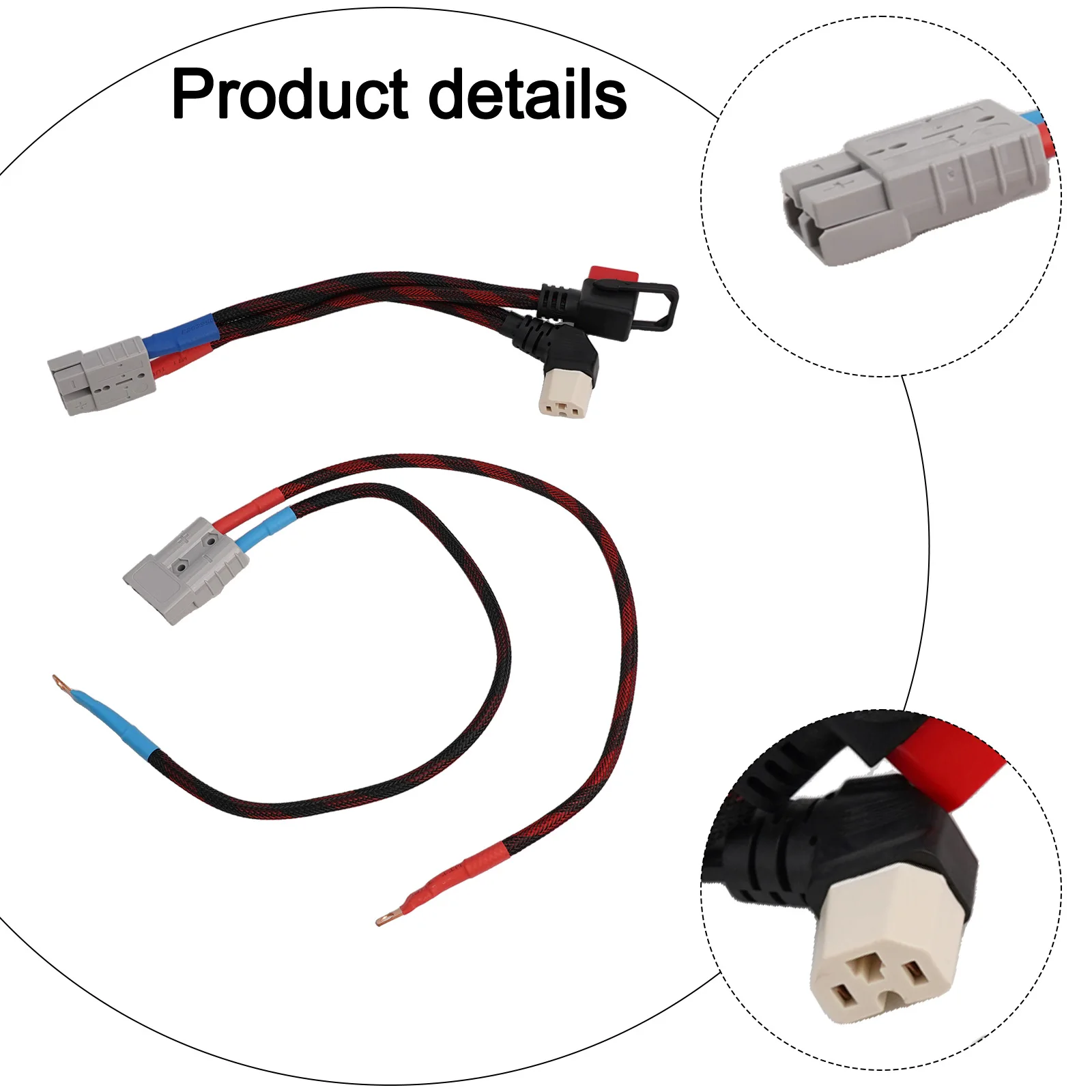 Electric Bike Connector Electric Bike Battery Cable User-friendly Design Charging Length About 30CM 6awg Easy To Install