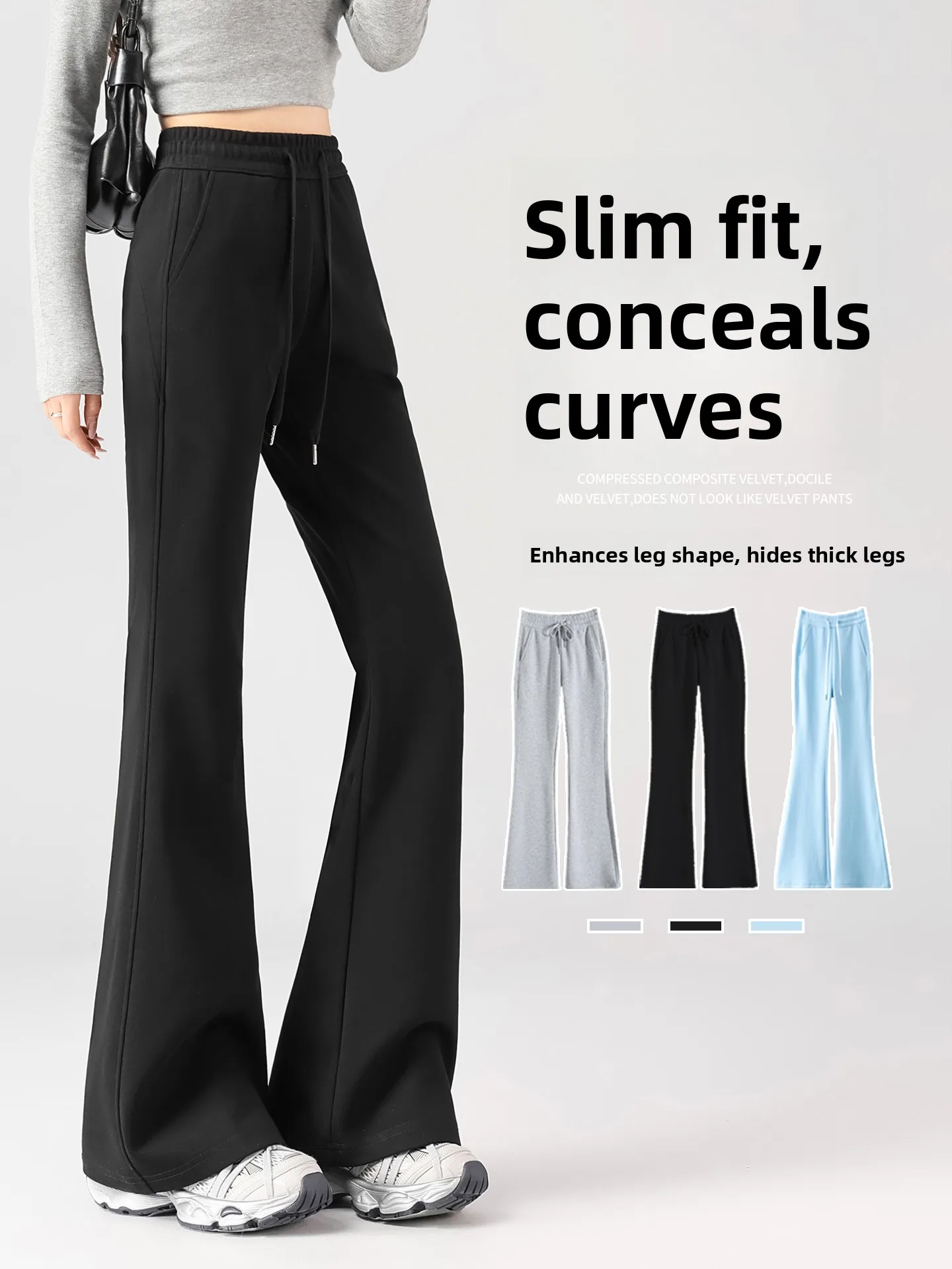 

Брюки-клеш с высокой талией Bla для женщин: для йоги, фитнеса и повседневной носки, большие размеры, утягивающие, весна-осень, новинка