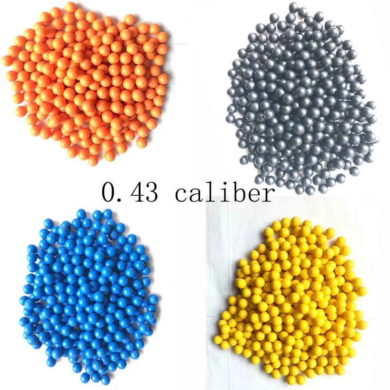 500 Rounds .43 Caliber Hard Plastic Nylon Paintball Ammo Projects for 0.43 Caliber Target Practice and Self Defense