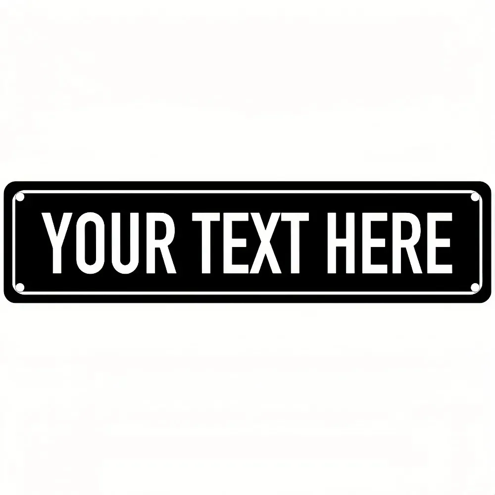 [CIFbuy][2D Flat] Custom Black Aluminum Street Sign,Personalized Custom Text Wall Decor (Only For Decoration)